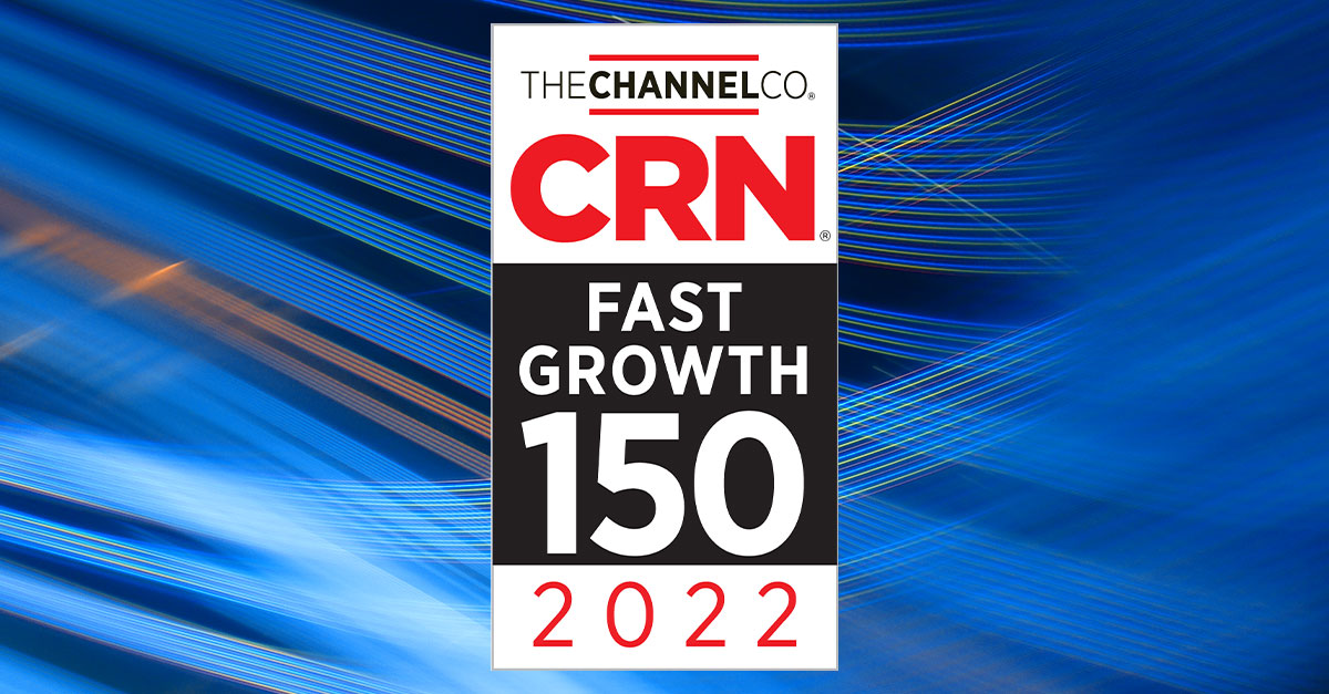 CRN Fast Growth 150 award badge for 2022, presented by The Channel Company