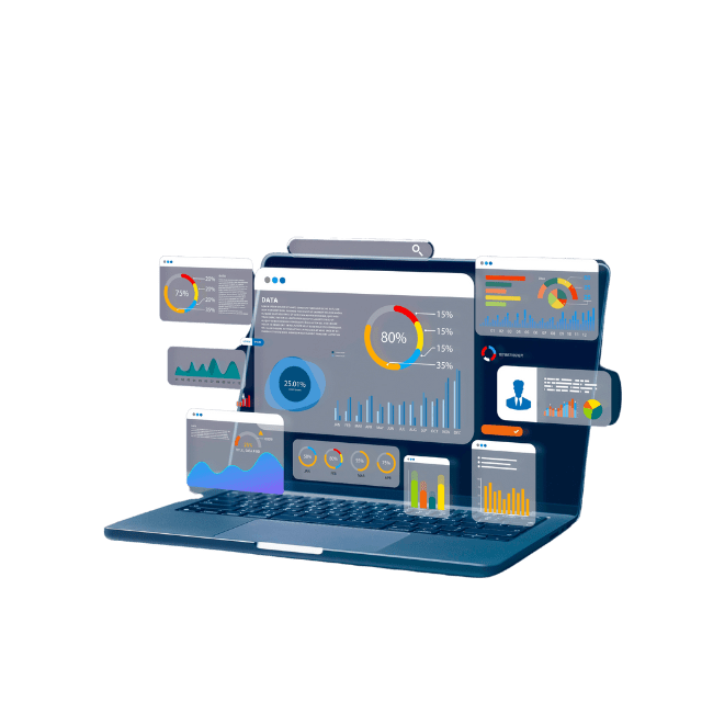 Laptop with CRM platform application